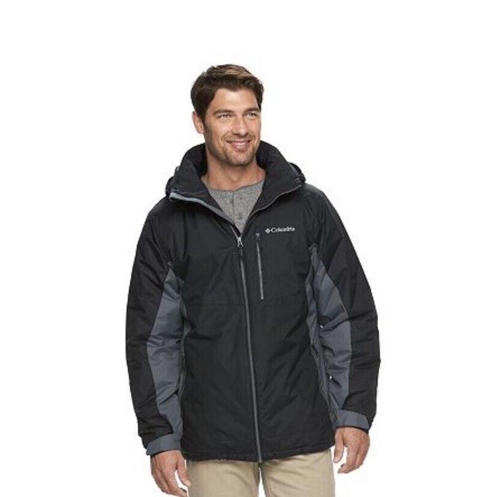 Men's Columbia Snow Shooter Jacket Size Medium Black Colorblock Winter Wear